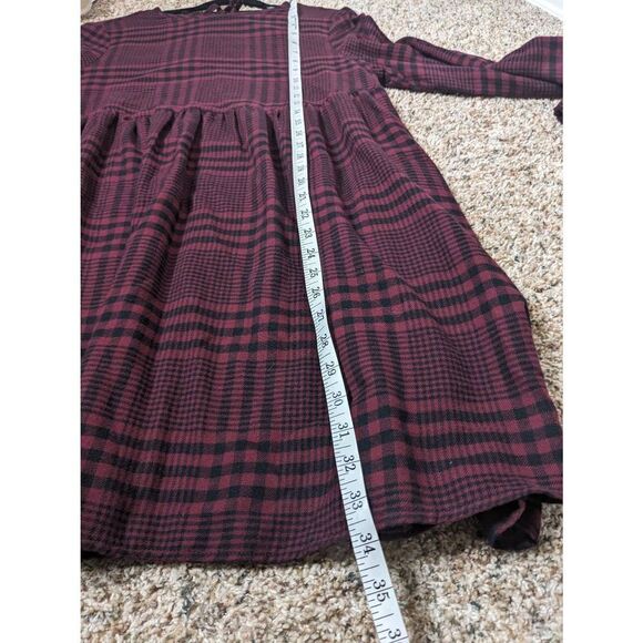 Wild Fable Red Plaid Babydoll Dress Small - Picture 10 of 10